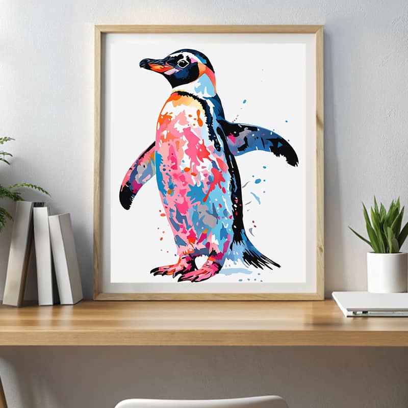 Penguin Watercolor - Paint by Numbers Kit