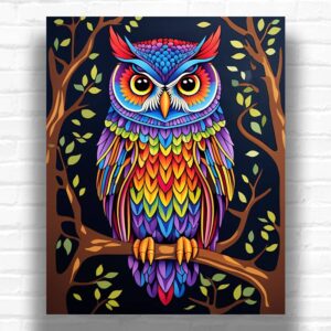 Rainbow Owl - Paint by Numbers Kit