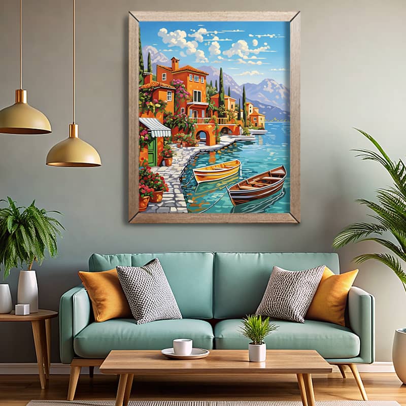 Villas on the Tuscan Coast Italy - Paint by Numbers Kit