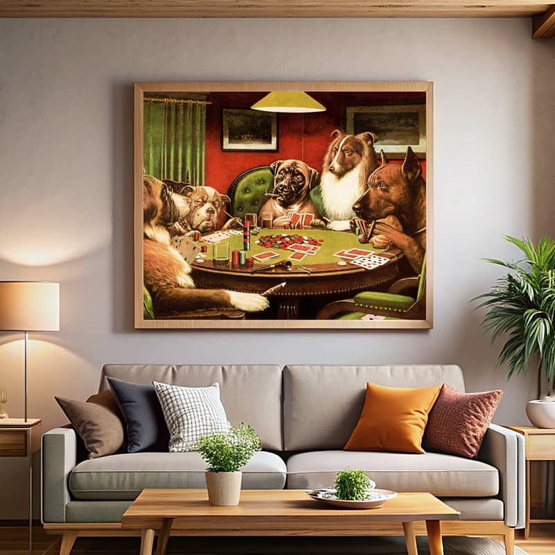 A Bold Bluff by Cassius Marcellus Coolidge Paint by Number – Dogs Playing Poker