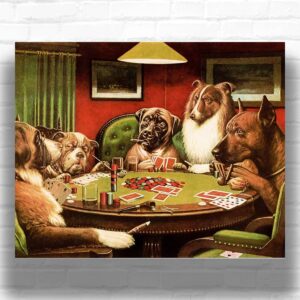 A Bold Bluff by Cassius Marcellus Coolidge Paint by Numbers – Dogs Playing Poker