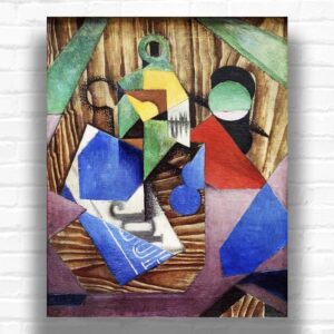 Bottle of Rum and Newspaper by Juan Gris Paint by Numbers - Cubist Still Life