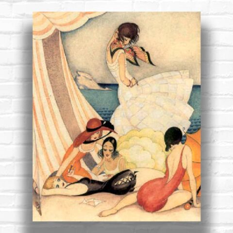 Five Bathing Girls On The Beach by Gerda Wegener – Paint by Numbers