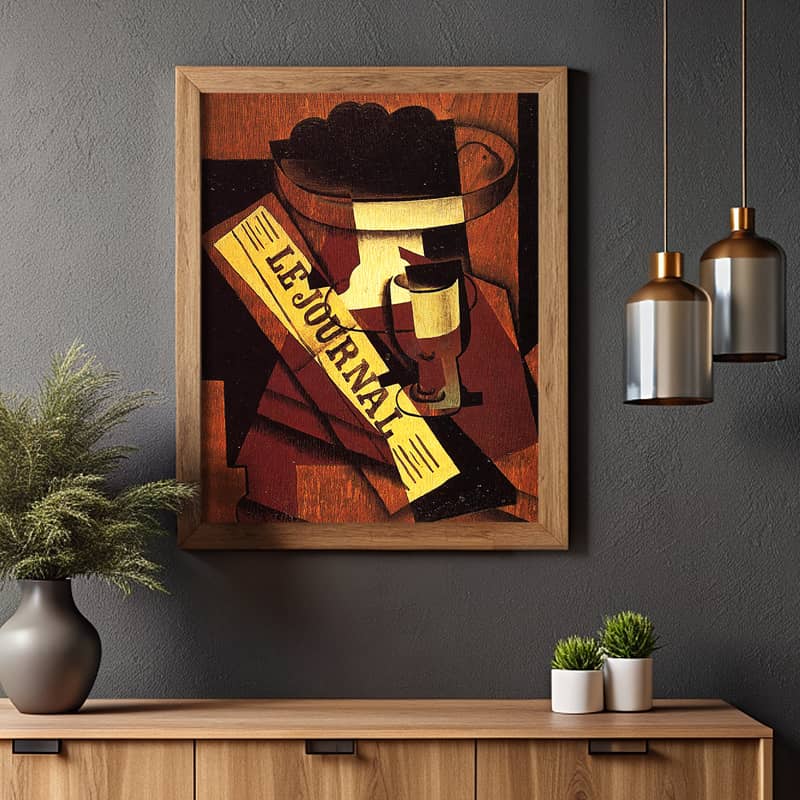 Fruit Dish, Glass and Newspaper by Juan Gris - Paint by Number