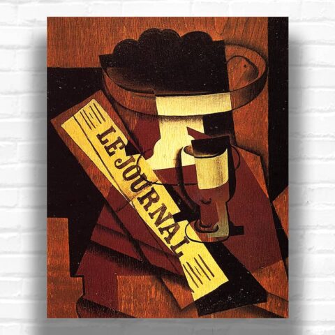 Fruit Dish, Glass and Newspaper by Juan Gris - Paint by Numbers Kit