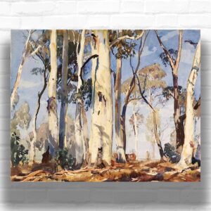 Gums in Sunlight by Hans Heysen Paint by Numbers - Australian Eucalyptus Trees