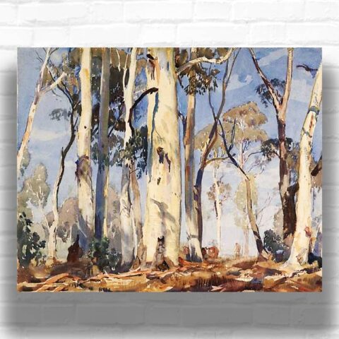 Gums in Sunlight by Hans Heysen Paint by Numbers - Australian Eucalyptus Trees