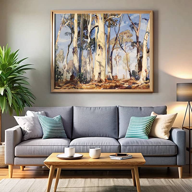 Gums in Sunlight by Hans Heysen Paint by Numbers Kit - Australian Eucalyptus Trees