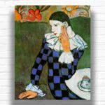 Harlequin Leaning by Pablo Picasso Paint by Numbers - Famous Artwork