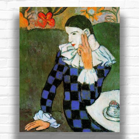 Harlequin Leaning by Pablo Picasso Paint by Numbers - Famous Artwork