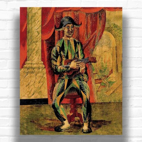 Harlequin with Guitar by Pablo Picasso Paint by Numbers – Famous Art