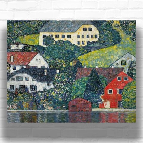 Houses at Unterach on Attersee by Gustav Klimt Paint by Numbers - Famous Art