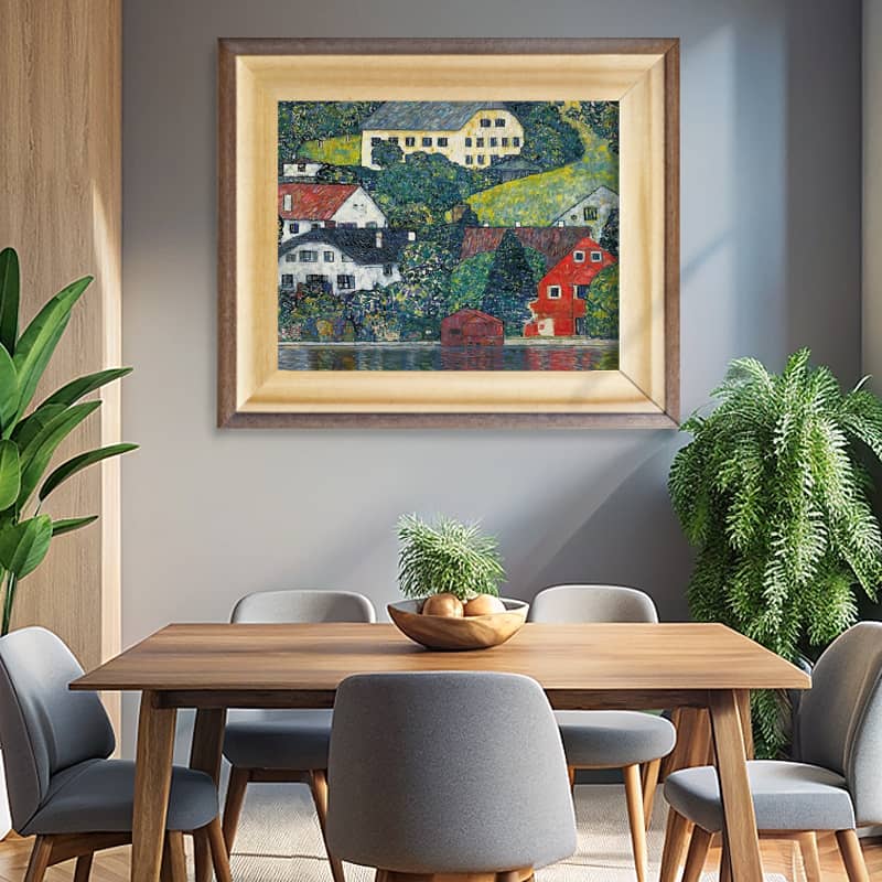 Houses at Unterach on Attersee by Gustav Klimt Paint by Numbers Kit - Famous Art