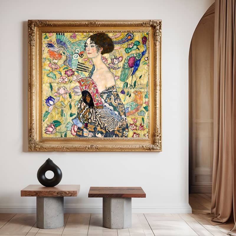 Klimt Lady with Fan Paint by Number - Famous Art on Square Canvas