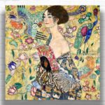 Klimt Lady with Fan Paint by Numbers - Famous Art on Square Canvas