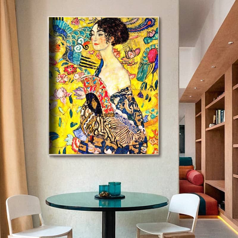 Lady with Fan by Gustav Klimt Paint by Numbers – Famous Painting