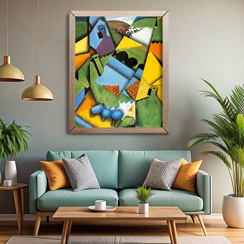 Landscape with House at Ceret by Juan Gris Paint by Number - Cubism Landscape