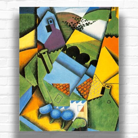 Landscape with House at Ceret by Juan Gris Paint by Numbers - Cubism Landscape
