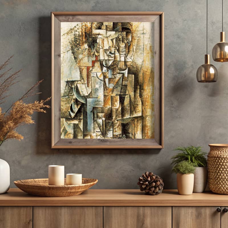 Man With Guitar by Pablo Picasso Paint by Number - Famous Cubism Artwork