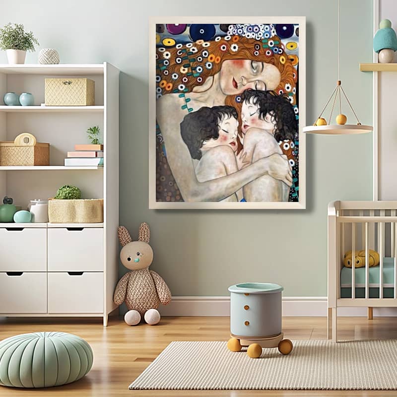 Mother and Child Twins by Gustav Klimt Paint by Numbers – Famous Art