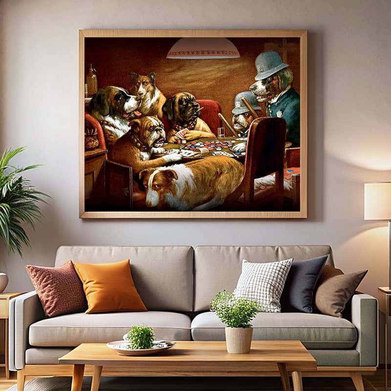 Pinched with Four Aces by Cassius Marcellus Coolidge Paint by Number - Dog Poker Art