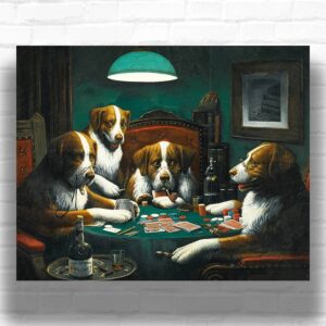 Poker Game by Cassius Marcellus Coolidge Paint by Numbers - Dogs Playing Cards Art