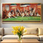 Pool Game by Cassius Marcellus Coolidge Paint by Numbers – Dogs Playing Pool Art