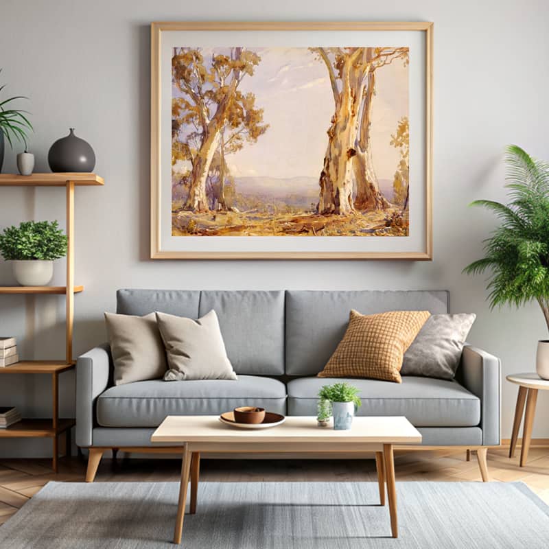 Silver and Grey by Hans Heysen Paint by Number - Australian Landscape Artwork