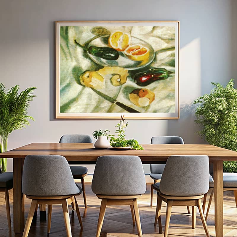 Still Life with Aubergines by Salvador Dali Paint by Number - Famous Artwork