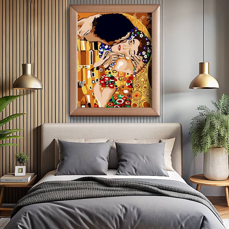 The Kiss (Fragment) by Gustav Klimt Paint by Number - Famous Wall Art