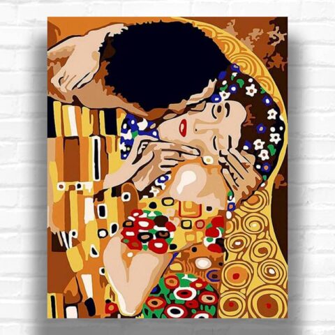 The Kiss (Fragment) by Gustav Klimt Paint by Numbers - Famous Wall Art