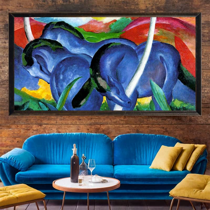 The Large Blue Horses by Franz Marc Paint by Numbers Kit - Famous Art on Big Canvas