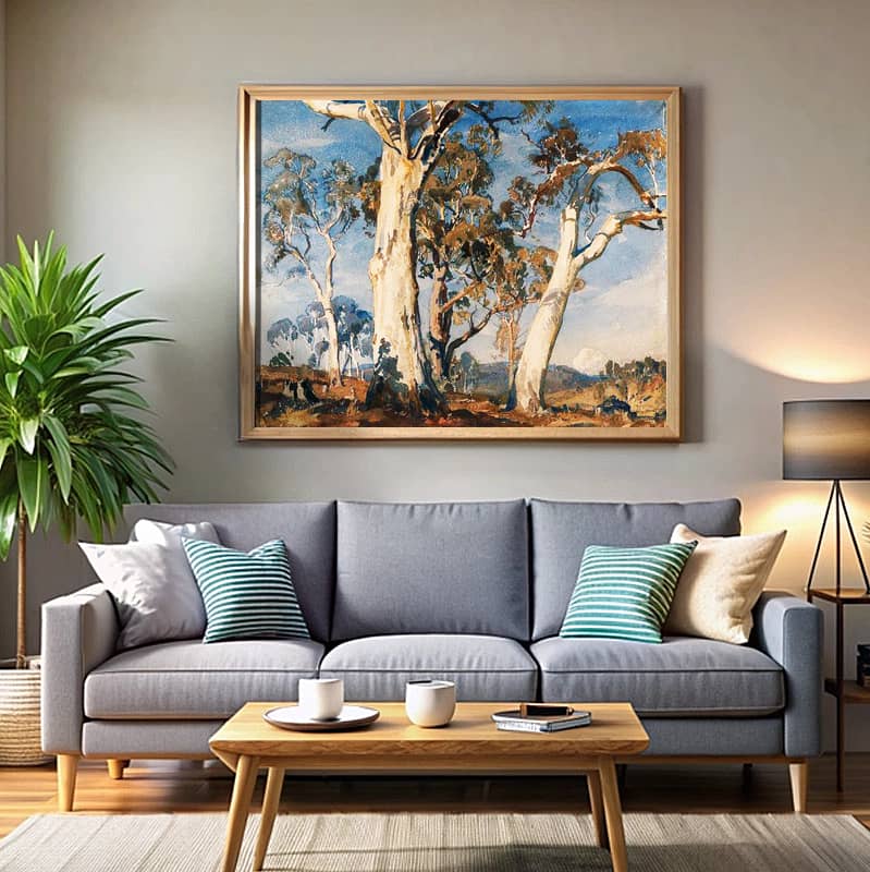 The White Gum by Hans Heysen Paint by Number - Australian Bush Landscape Art