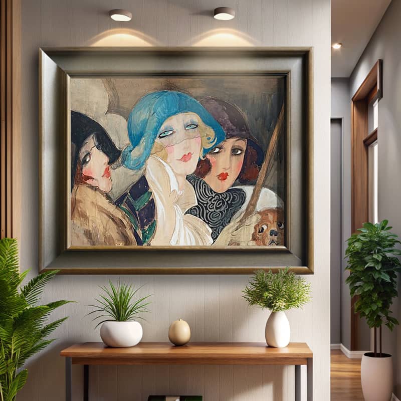 Three Women Under an Umbrella by Gerda Wegener Paint by Number - Art Deco Art