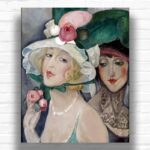 Two Cocottes with Hats by Gerda Wegener Paint by Numbers - Art Deco Artwork