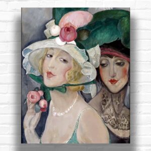 Two Cocottes with Hats by Gerda Wegener Paint by Numbers - Art Deco Artwork