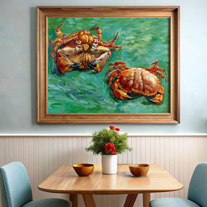Two Crabs by Vincent van Gogh Paint by Number - Famous Seafood Artwork