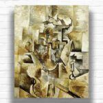Violin and Candlestick by Georges Braque Paint by Numbers – Early Cubism Art