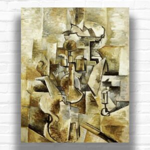 Violin and Candlestick by Georges Braque Paint by Numbers – Early Cubism Art