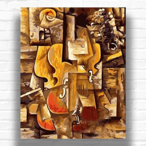 Violin and Grapes by Pablo Picasso Paint by Numbers - Famous Still Life Art