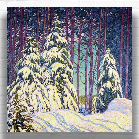 Winter Sunrise by Lawren Harris Paint by Numbers - Famous Forest Art