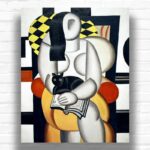 Woman with a Cat by Fernand Leger Paint by Number – Geometric Wall Art Famous