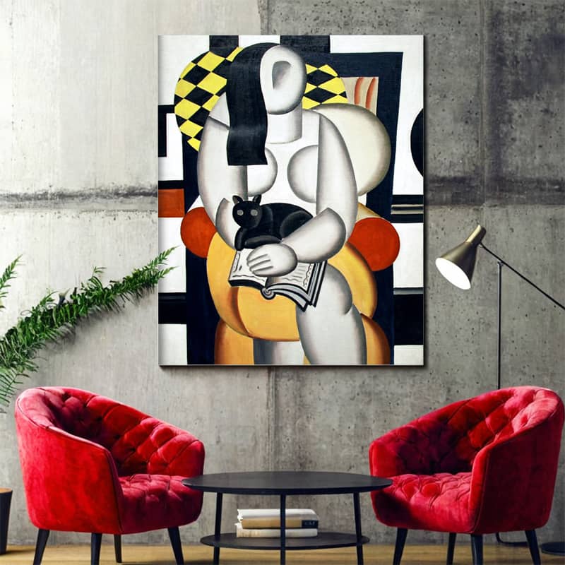 Woman with a Cat by Fernand Leger Paint by Numbers – Geometric Wall Art Famous