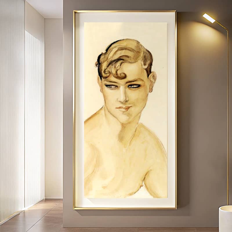 Young Man, Bare Chested by Gerda Wegener Paint by Numbers Kit – Male Nude Portrait