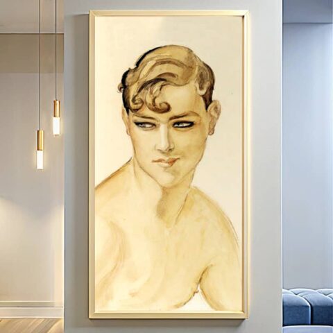 Young Man, Bare Chested by Gerda Wegener Paint by Numbers – Male Nude Portrait
