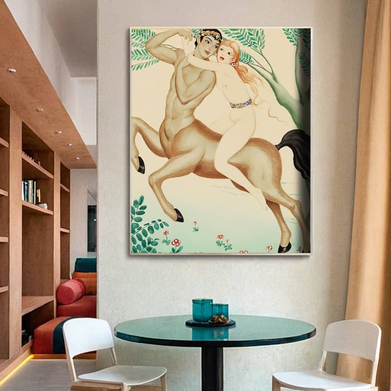Young Woman Riding a Centaur by Gerda Wegener Paint by Number - Famous Myth Art