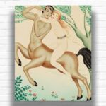 Young Woman Riding a Centaur by Gerda Wegener Paint by Numbers - Famous Myth Art