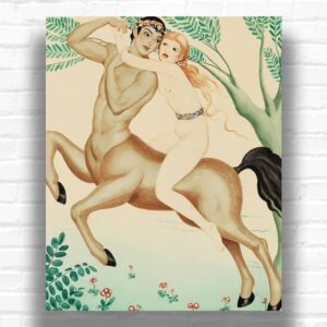 Young Woman Riding a Centaur by Gerda Wegener Paint by Numbers - Famous Myth Art