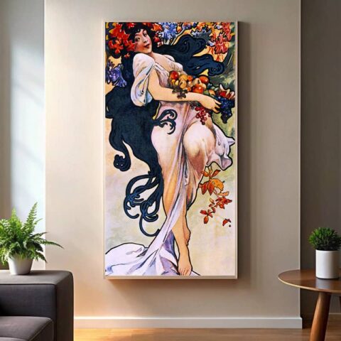 Autumn by Alphonse Mucha 1897 Paint by Numbers - Art Nouveau Large Wall Art
