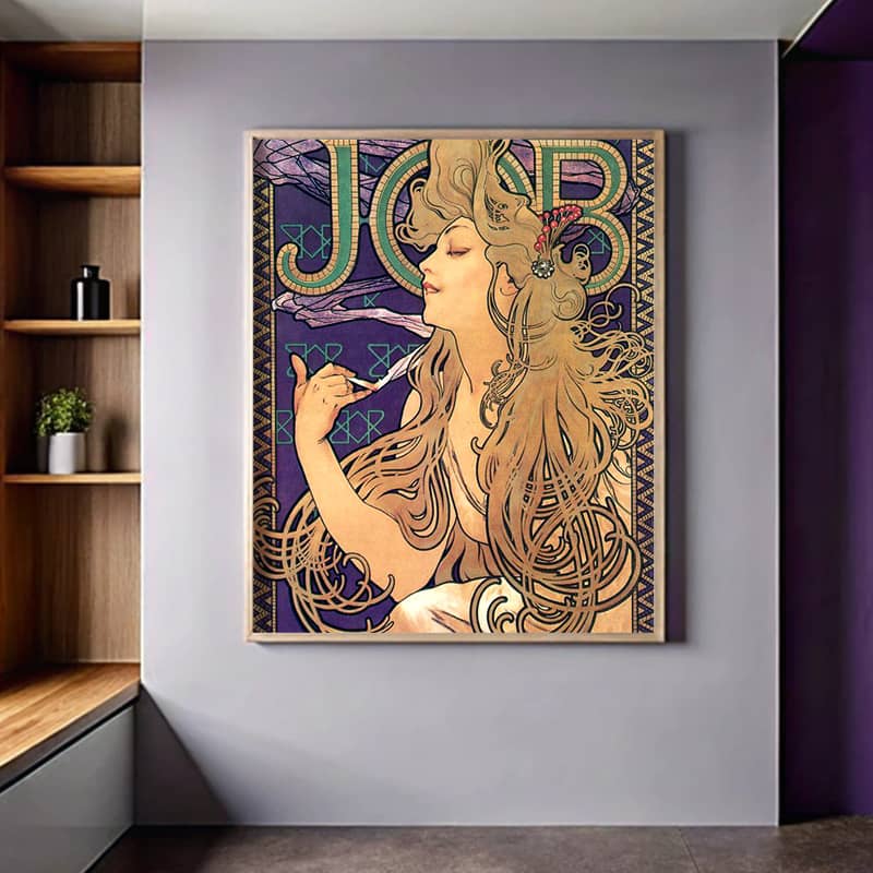 Job Cigarettes by Alphonse Mucha Paint by Number - Famous Art Nouveau